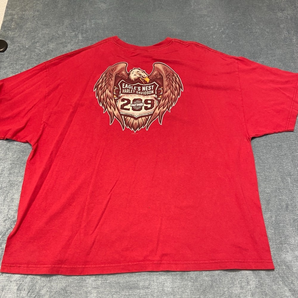 Harley Davidson Eagle's Nest T Shirt Men XL Red Crew Neck All Day Comfort Casual